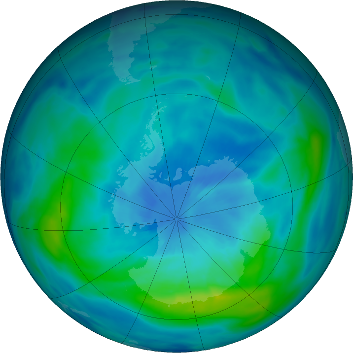 Antarctic ozone map for 23 March 2017